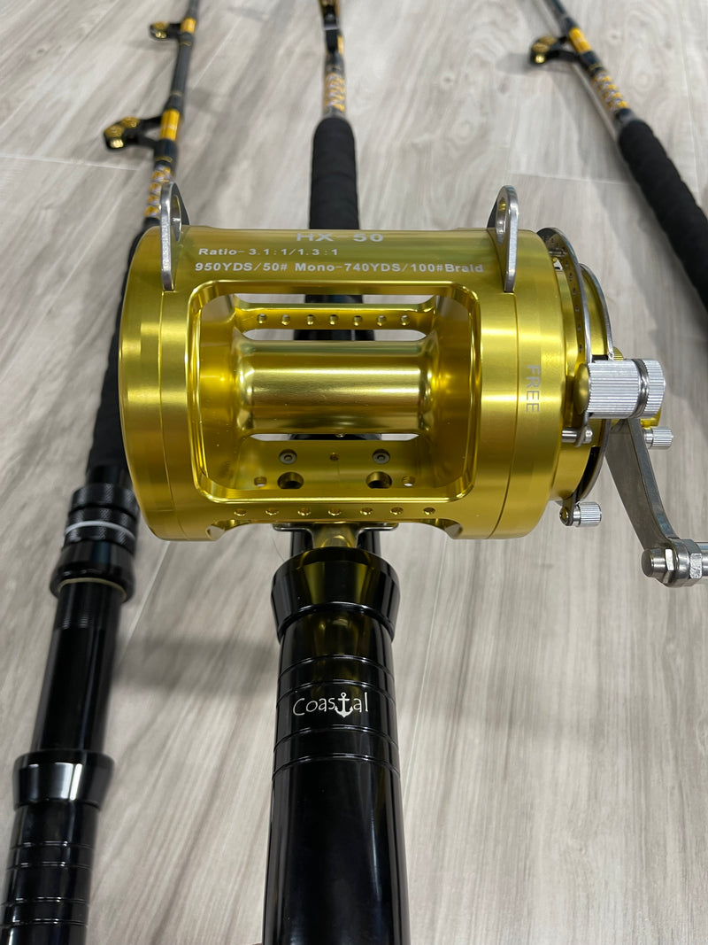 130lb bent butt Special Rod and Reel combo “giants”