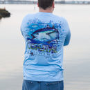 Coastal Blue Men's Long Sleeve QuickDry Fishing Shirt - Tuna Design - Coastal Fishing