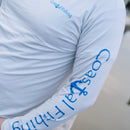 Coastal Gray Men's Long Sleeve QuickDry Fishing Shirt - Marlin Design - Coastal Fishing