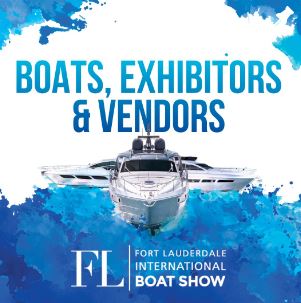 Image of the ft lauderdale boat show ad with boats and water