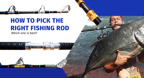 Fishing Rods and a man holding a big Ulua