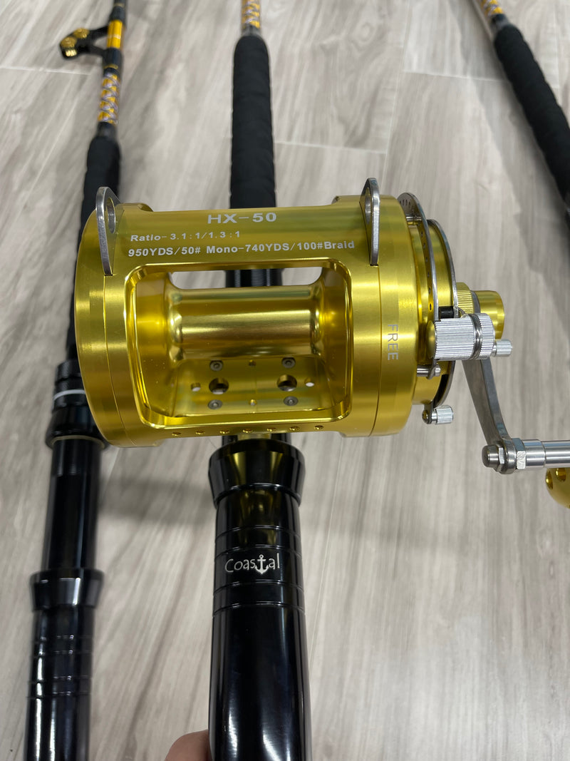 conventional fishing reel combo 130lb bent butt Special Rod and Reel combo “giants”