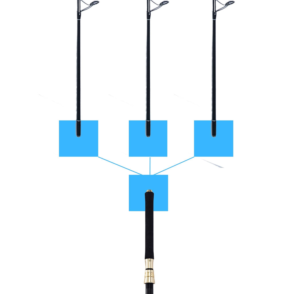 Multiple Rotating Rods 2 piece - Spinning rod set with 3 different size blanks. One set for a