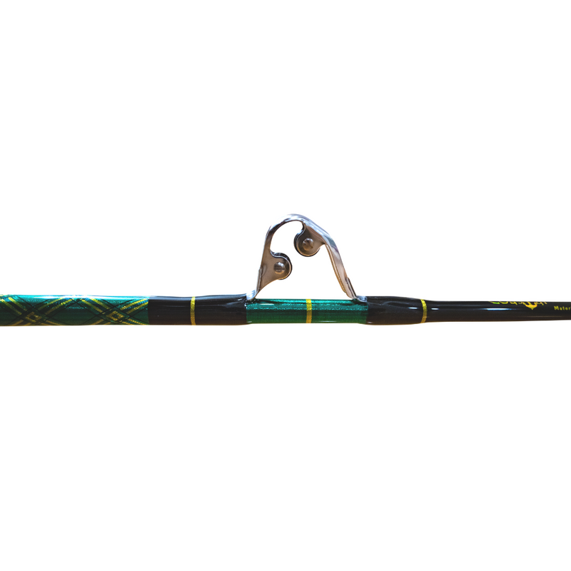 bay fishing pole 100lb Bent Butt Rod with Pack Bay Rollers & Swivel Tip