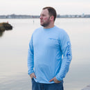 Coastal Blue Men's Long Sleeve QuickDry Fishing Shirt - Tuna Design - Coastal Fishing 
