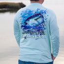 Coastal Green Men's Long Sleeve QuickDry Fishing Shirt - Tuna Design - Coastal Fishing 