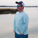 Coastal Green Men's Long Sleeve QuickDry Fishing Shirt - Tuna Design - Coastal Fishing 