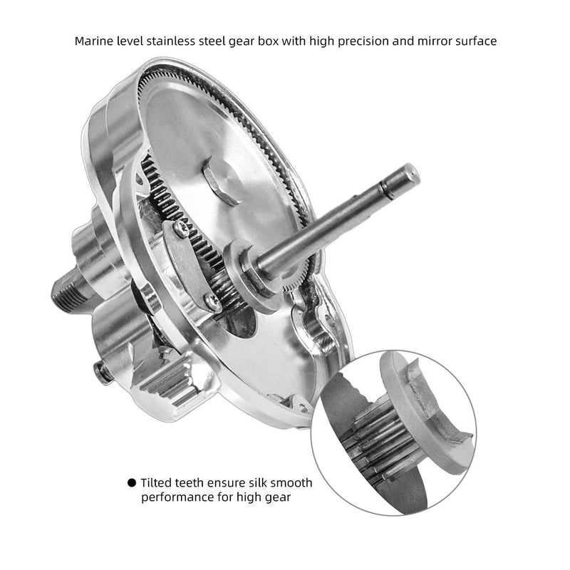 Slow Pitch Jigging Reel 17kg Gear Ratio 7.1:1 Aluminum Metal 11+